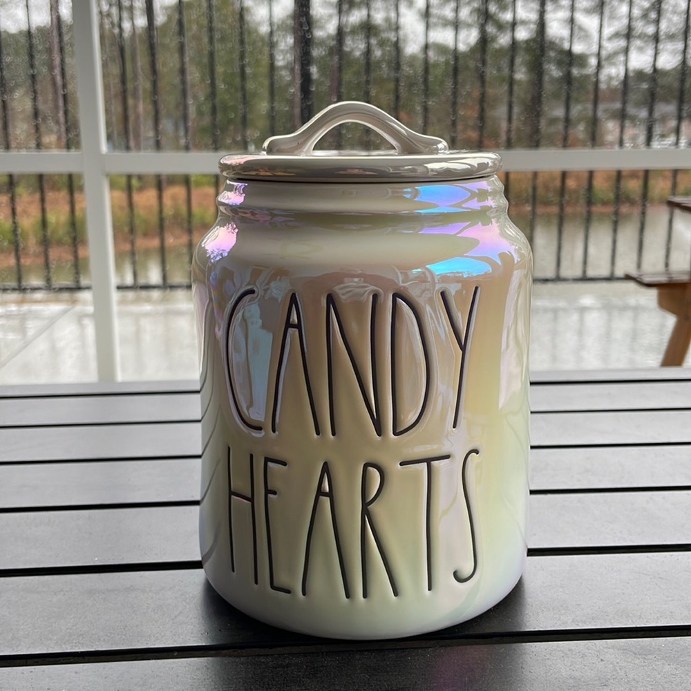 Rae Dunn Iridescent Candy Hearts Canister